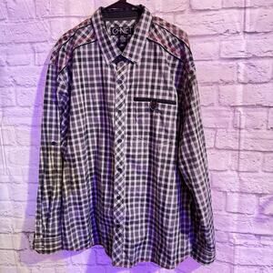 ONET Black and White Men’s Casual button up shirt - Unique - size 2XL